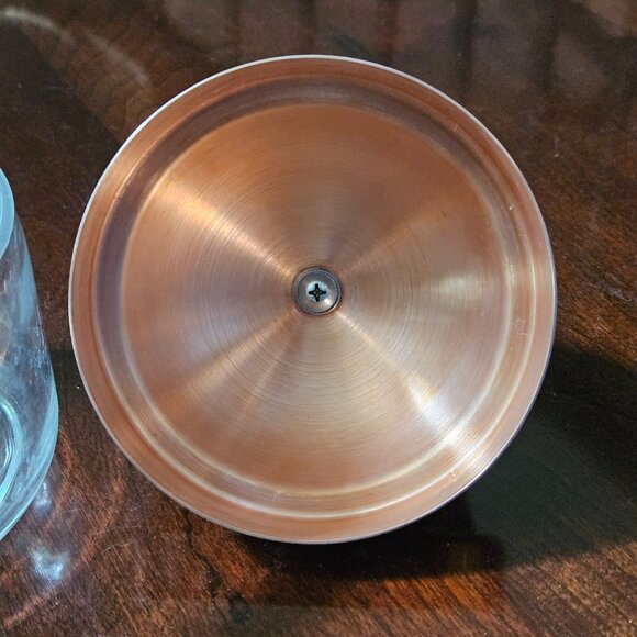 RUFFINO SMALL ARTICHOKE COPPER TOP GLASS KITCHEN COVERED STORAGE CANISTER JAR - Picture 11 of 13